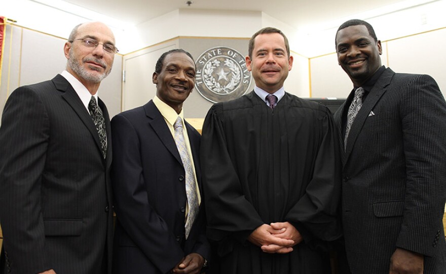 Steven Phillips, Johnnie Lindsey, Judge Robert Burns and Christopher Scott.