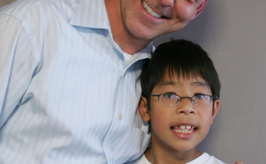 John Curtis with his 11-year-old son, John Wikiera.