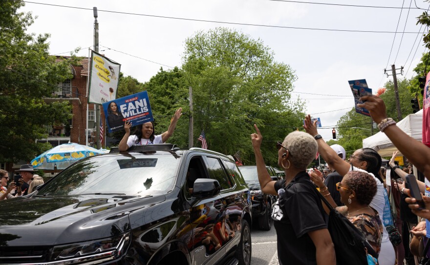 Fulton DA Fani Willis at a parade in Atlanta on April 27.