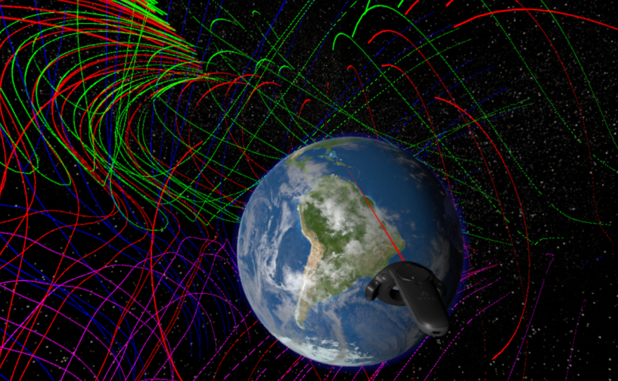 A virtual reality program developed by NASA could help scientists visualize the magnetic fields around the earth.