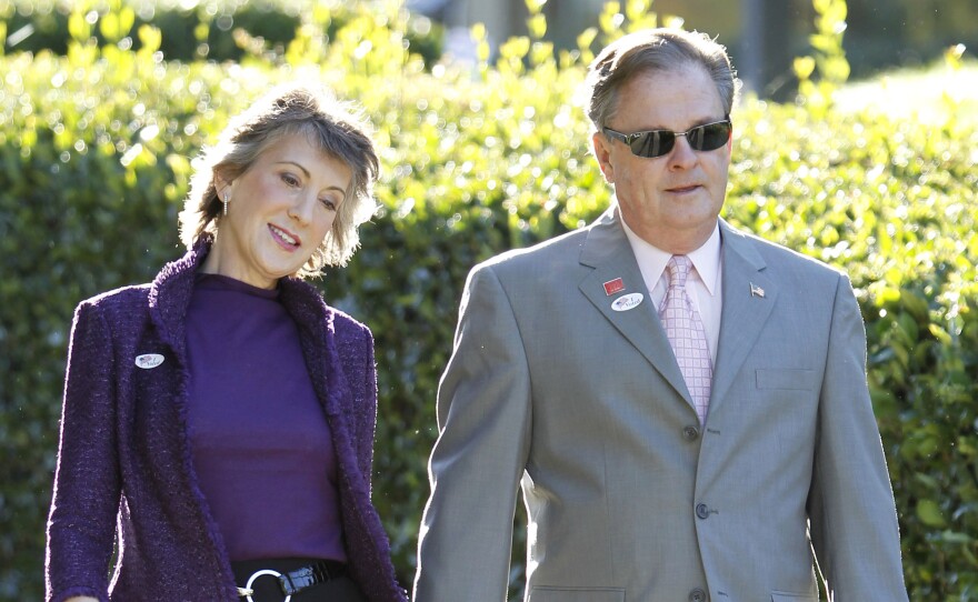 Carly Fiorina, and her husband Frank Fiorina, on election day 2010, when she ran for Senate from California.