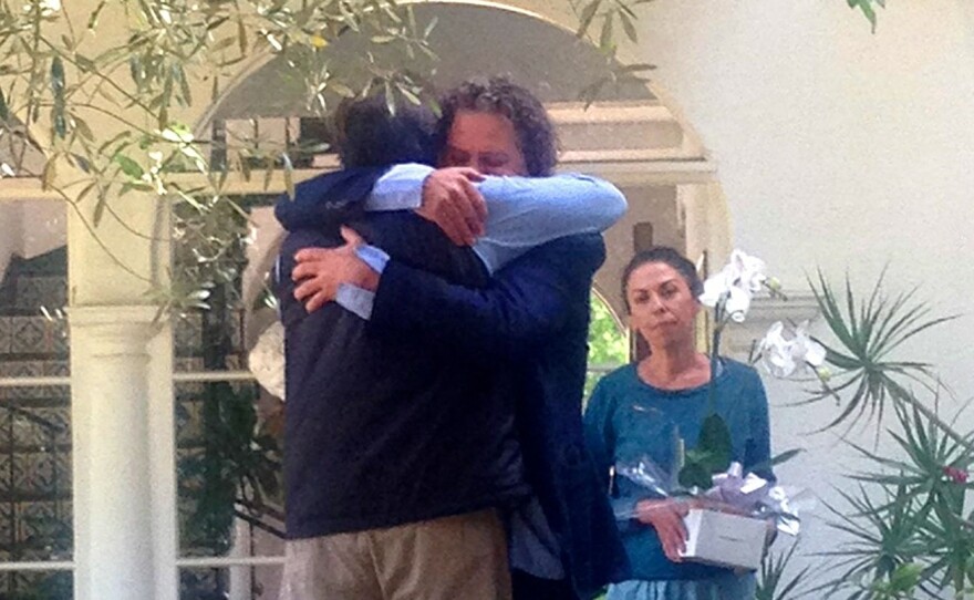 Richard Martinez and Peter Rodger meet in Santa Barbara on June 1, 2014.