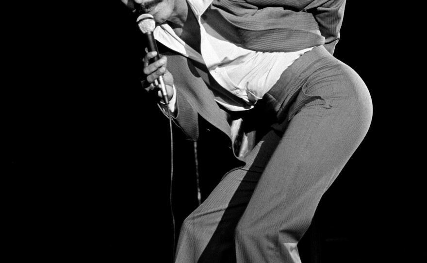 Comedian Richard Pryor performs on stage at the Los Angeles Hollywood Bowl on Sept. 19, 1977.