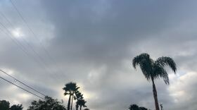 Storm clouds form over the San Carlos area in San Diego, Jan. 22, 2021. 
