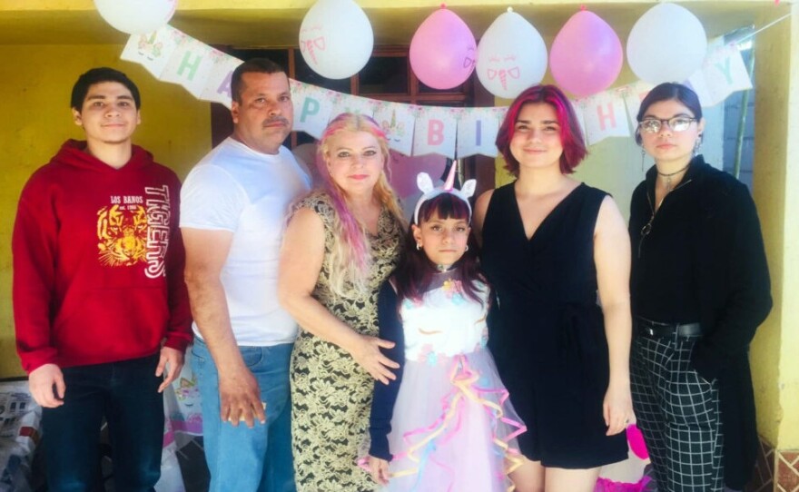 Ignacio Gutiérrez Ramírez, José Luis Ruiz Arévalos, Armanda Ruiz, Priscila Ruiz Ramirez, Elena Gutiérrez Ramírez and Nathan Gutiérrez Ramírez celebrating Priscila’s birthday in Mexico in this undated photo.