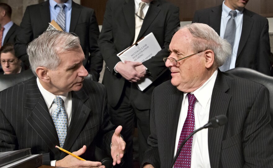 Sens. Jack Reed, D-R.I. (left) and Carl Levin, D-Mich.