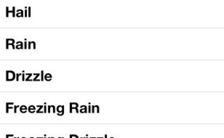 The PING project captures data from locals on its app or website. Users are able to choose from different types of precipitation.