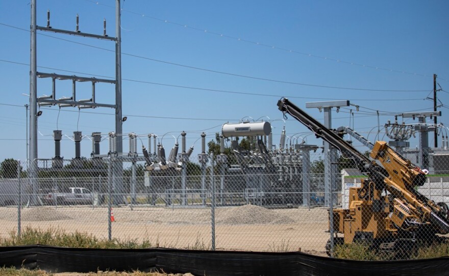 An electrical substation in this undated photo is under construction in Kings County as part of a solar project.