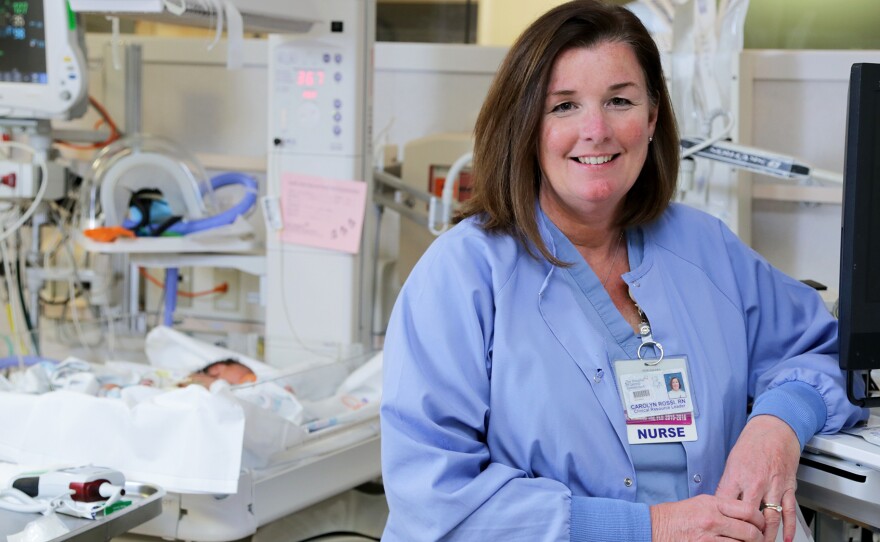 Carolyn Rossi, a registered nurse at the Hospital of Central Connecticut, says the opioid epidemic has required nurses who used to specialize in care for infants gain insights into caring for addicted mothers, as well.