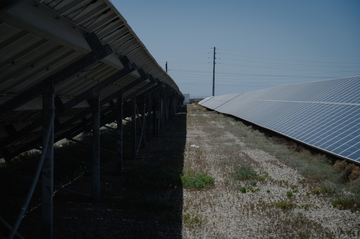 Rows of solar panels soak up sunlight at an Imperial Irrigation District solar farm outside Niland in Imperial County on May 7, 2024.