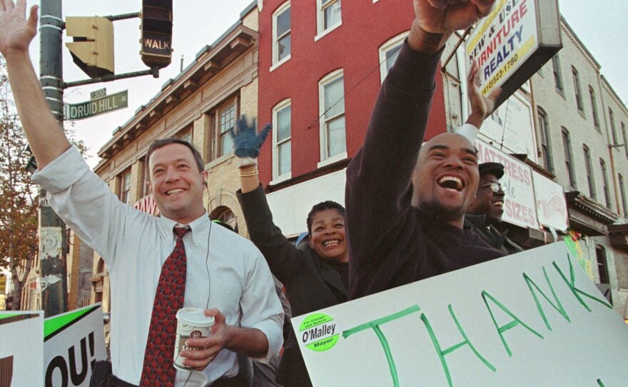 Martin O'Malley thanks supporters after being elected mayor of Baltimore in 1999.