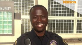 Chula Vista Police officer Kofi Agyeman, standing outside the CVPD headquarters. Aug. 9, 2016.