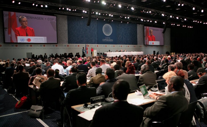 Ritt Bjerregrad, major of Copenhagen, addresses the audience during the opening ceremony of the United Nations Climate Change Conference 2009 on December 7, 2009 in Copenhagen, Denmark. Miguel Villagran/Getty Images)