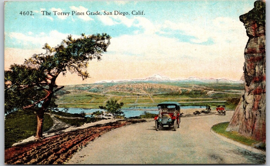 How getting here in the 1920s by car over the Torrey Pines Grade was a real challenge.