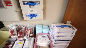In this July 16, 2020 file photo, PPE and medical supplies to be used by members of the Urban Augmentation Medical Task Force, are shown inside a wing at United Memorial Medical Center in Houston.