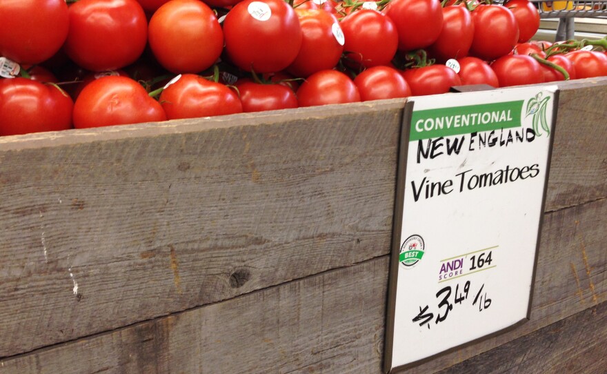 Conventionally grown tomatoes can earn a "Best" rating from Whole Foods under the company's new program. Some organic farmers are chagrined, arguing that it devalues the organic label on their products.