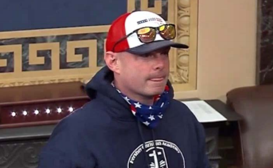 Federal prosecutors allege Leo Brent Bozell IV took part in the rioting at the U.S. Capitol on Jan. 6. The government says it identified him through his blue sweatshirt, which featured the logo for a small Christian school in Pennsylvania, where witnesses say his children attend.