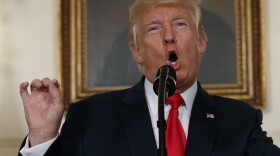 President Donald Trump speaks about the deadly white nationalist rally in Charlottesville, Va., Monday, Aug. 14, 2017, in the Diplomatic Room of the White House in Washington.
