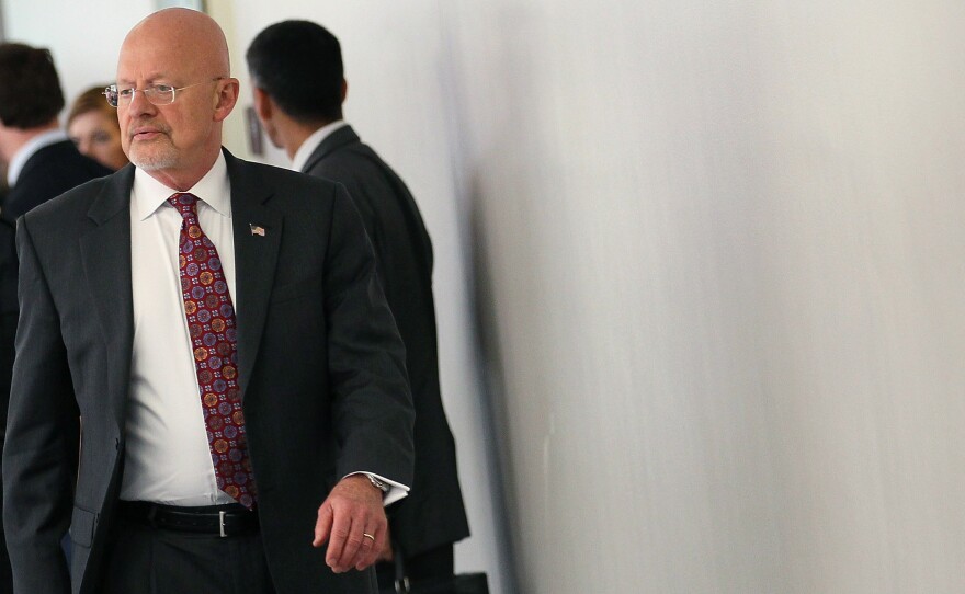 James Clapper, director of national intelligence, leaves a closed-door joint meeting with the Senate and House Intelligence committees on June 7. Clapper ordered an inquiry into security leaks to be concluded next week.