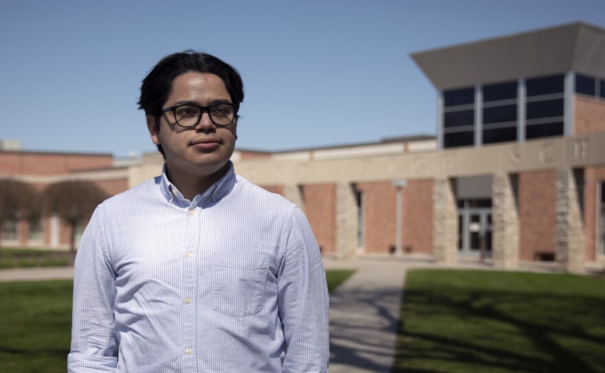 Creighton Law student and activist César Magaña Linares in Fremont, Neb., in 2021.