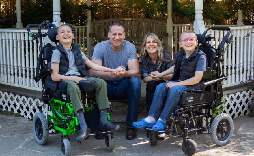 The Miller family in November 2021. From left: Carson, 11, Danny, Nikki and Chase, 10.