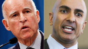 California Gov. Jerry Brown and Republican candidate Neel Kashkari are seen in this composite photograph.