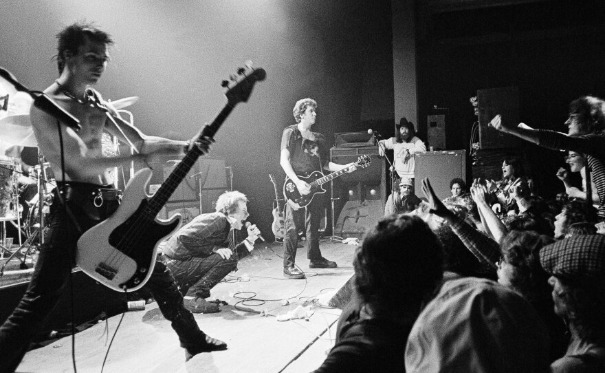English punk rock group "Sex Pistols" perform, Jan. 7, 1978 in Memphis, Tenn., during the second stop of their U.S. tour.