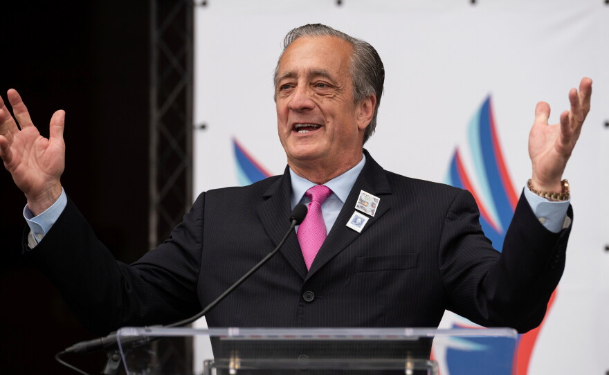 Postmaster General David Steiner speaks at an event Tuesday in Washington, D.C., marking the 250th anniversary of the Postal Service's founding.