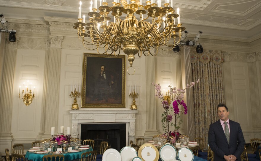 Jeremy Bernard speaks about the Japanese state dinner in the State Dining Room of the White House in 2015, on the eve of the dinner.