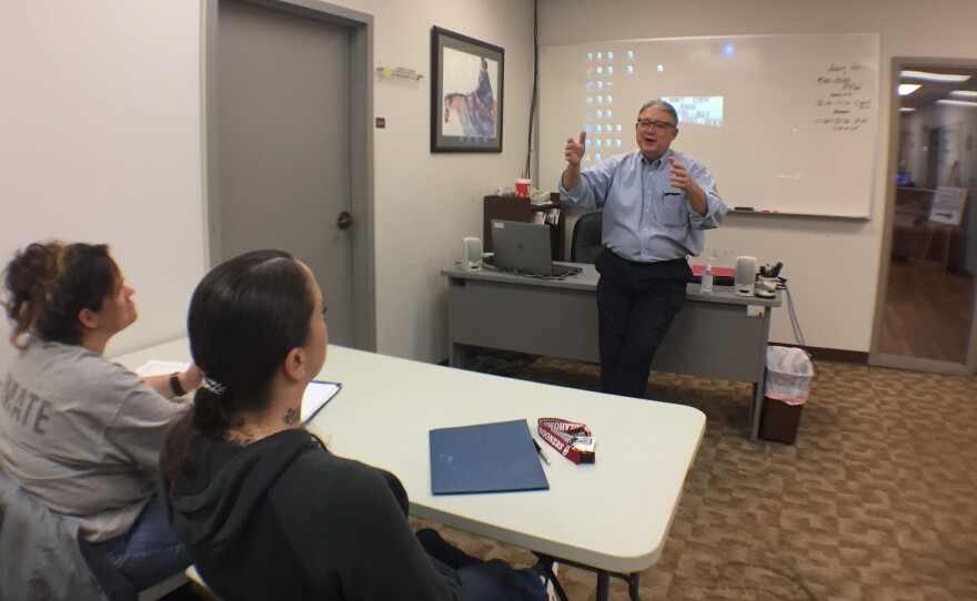 Andy Hall welcomes Oklahoma inmates to workplace transition classes at The Education and Employment Ministry in Oklahoma City.