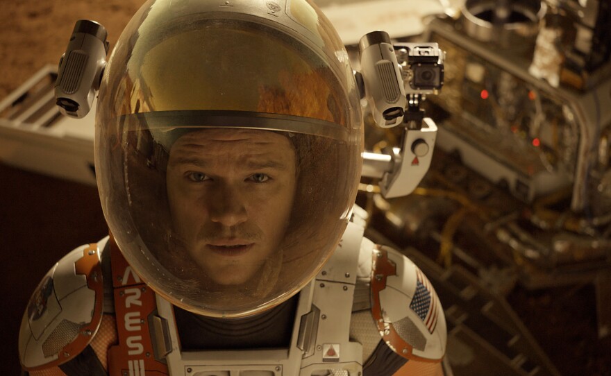 Astronaut Mark Watney (Matt Damon) gets stranded on Mars in <em>The Martian.</em>