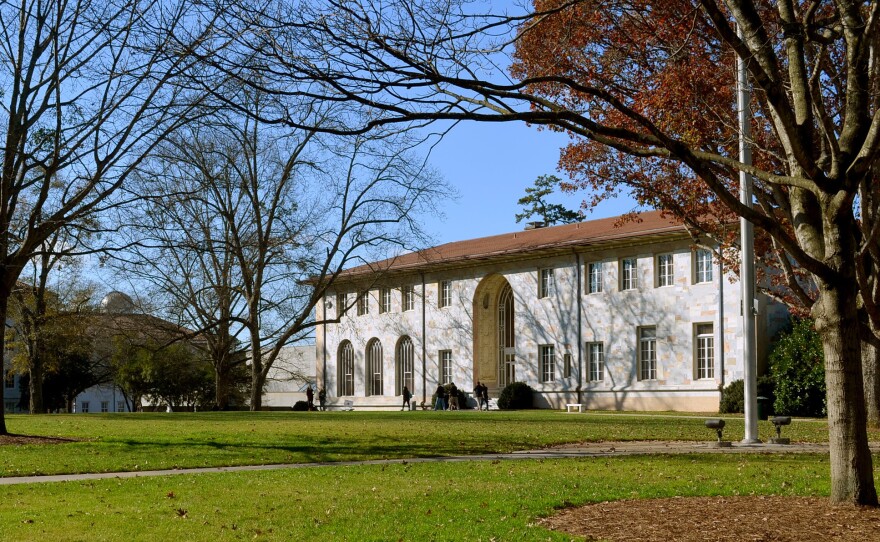 The main quad on Emory University's primary Druid Hills campus. Students have requested that Emory ask Yik Yak for a geofence that would block the app around the university and its Oxford College campus.