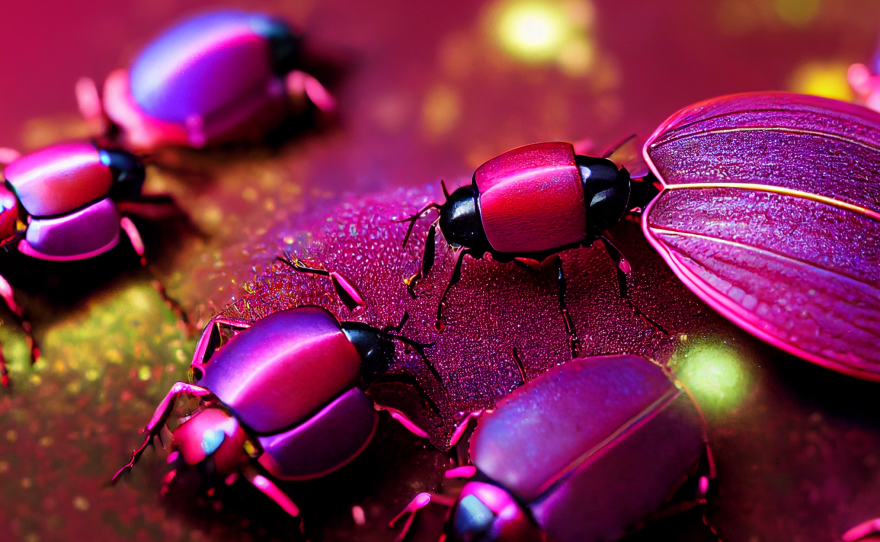 The magenta shade traces its organic origins to the cochineal beetle.