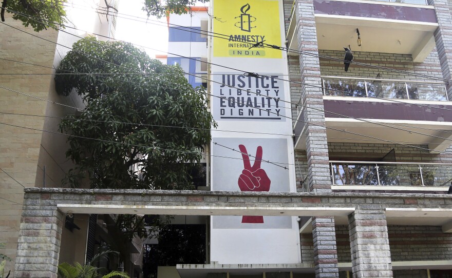 The rights group, whose Bangalore office is shown here in 2018, said Tuesday that it will halt its work in India.