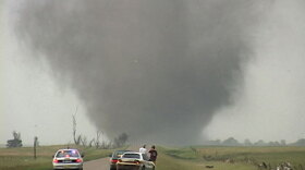 Supertwister with winds reaching 260 miles per hour, levels the town of Manchester, SD, June 24, 2003.