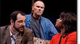 Manny Fernandes, Jim Winker, and Monique Gaffney in Cygnet's production of "The Tragedy of the Commons."