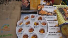 Network for a Healthy California's African American Campaign healthy foods display.