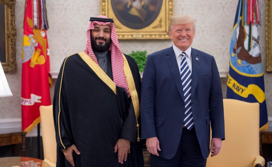 President Trump poses for a photo with Crown Prince Mohammed bin Salman in March 2018.