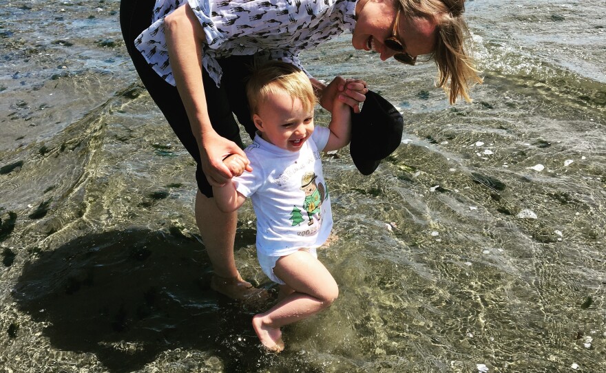 Tatiana Mellema plays with her son, Luca Kirton.