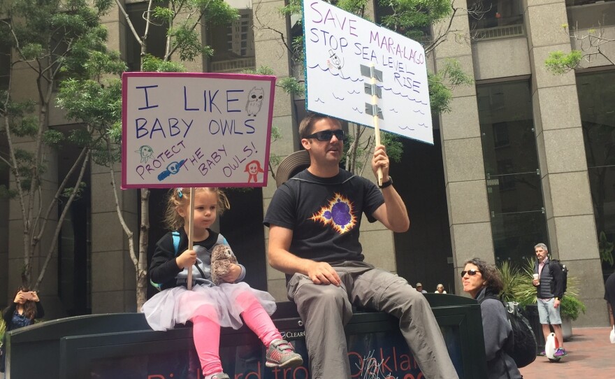 Mountain View resident James Balkite with his daughter Parker. "I'm hopeful that the current administration will take Science more seriously, more seriously than it has so far," he said.