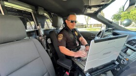 David Felix is one of nine sworn officers on the Southwestern College police force. He patrols the main campus and the college's other learning locations across the South Bay and Coronado, Chula Vista, Calif., on Feb. 2, 2023.