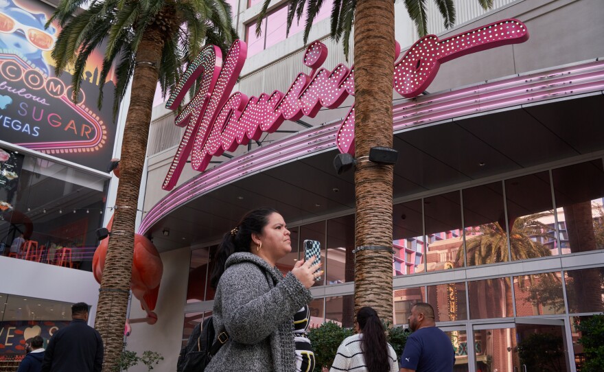Maidel films while walking through downtown Las Vegas, where she has been living for the past month after leaving Miami to escape an abusive partner. In Las Vegas, she lives in a retirement home with her great-aunt.