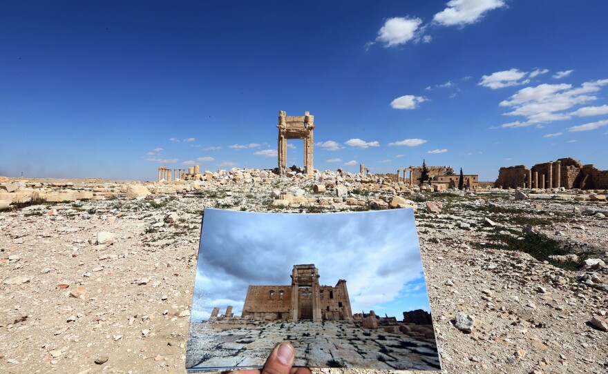 Another view of the Temple of Belm, as seen in 2014 and as it remained on Thursday.