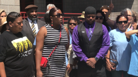Family of Earl McNeil and community members rally outside of National City Police Department Headquarters. June 13, 2018