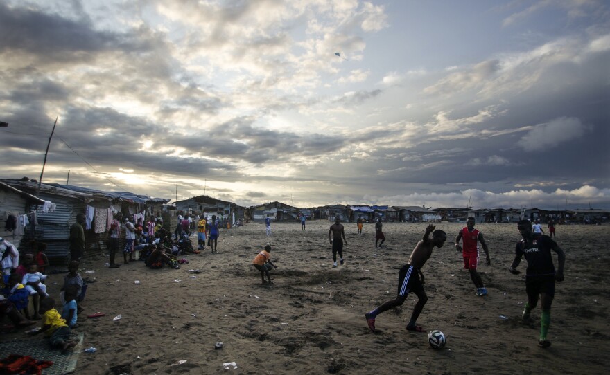 The beach is a perfect playing field for soccer lovers in West Point.