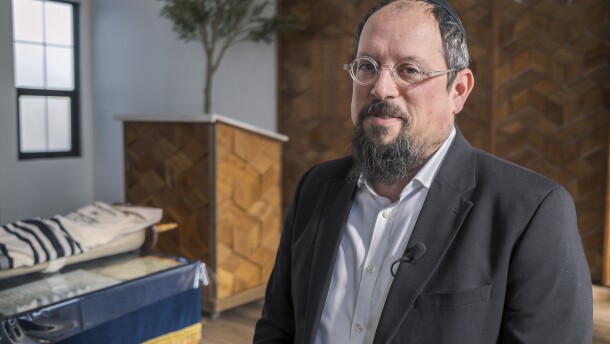 Rabbi Yossi Tiefenbrun stands inside Chabad of Pacific Beach on Monday, Dec. 15, 2025.