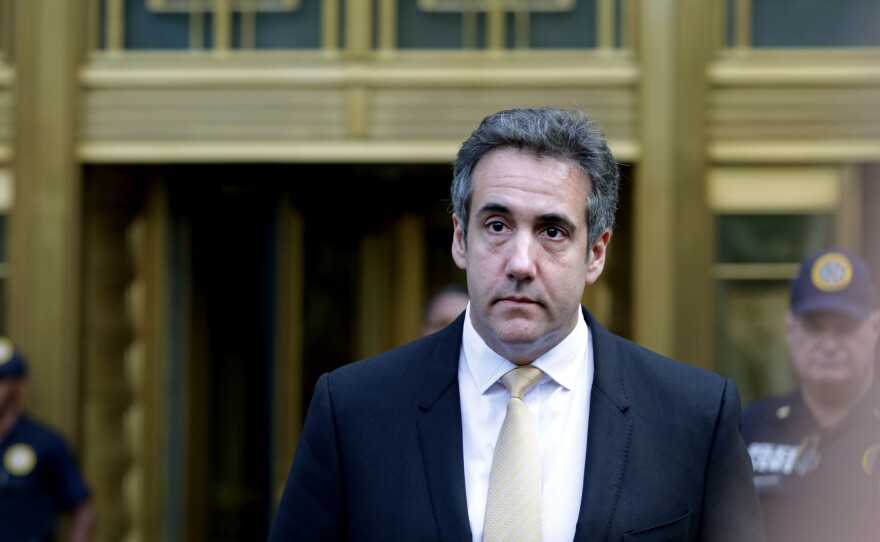 Michael Cohen, former personal lawyer to President Trump, exits the federal courthouse on Tuesday in New York City.
