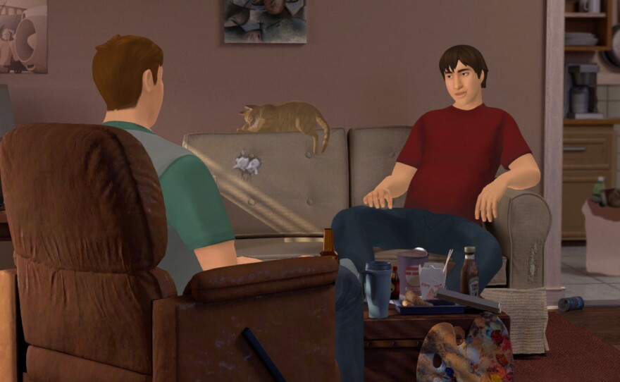 A still from the game "At-Risk For College Students".