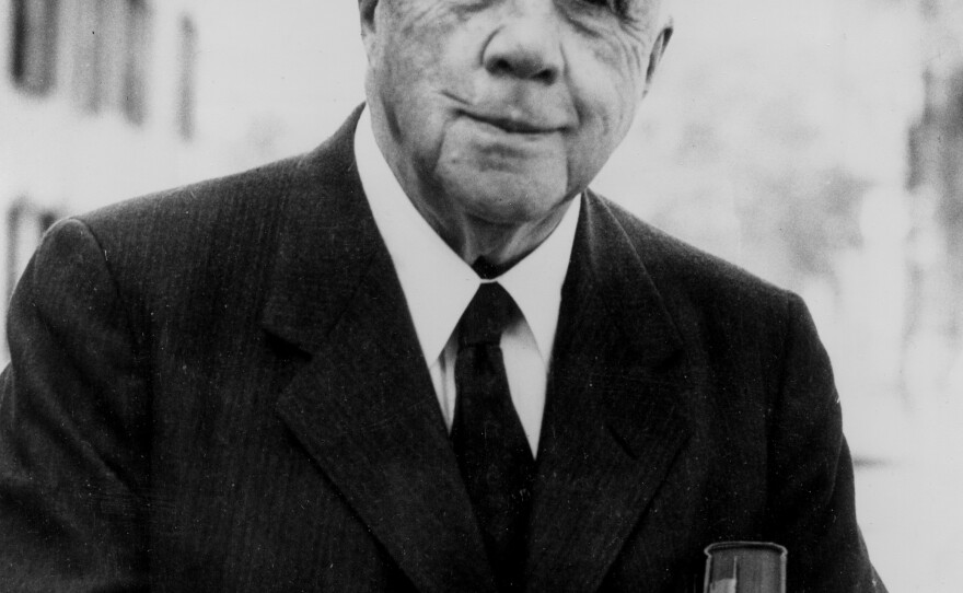 American poet Robert Frost, shown here in 1955, died on Jan. 29, 1963. Now, 50 years after his death, a rare collection of letters, audio and photographs sheds new light on his religious beliefs.
