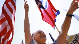 Henry Massery, of Elgin, Ill., attended a Tea Party protest in Washington, D.C., on Thursday.